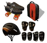 Jaspo Skorpian Pro Shoe Skate Combo(Shoe Skate+ Helmet + Knee Guard+ Elbow Guard +Wrist Guard+ Bag) (6 UK (Foot Length 25.1 cms))