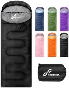 Sportneer Sacs de Couchage 220x80cm– Sac de Couchage Enfant et Adulte, Confortable, Chaud et Léger, Température 10-25°C – Idéal pour Camping, Camp de Classe et Sieste