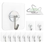 Solitude Wall Hooks for Hanging Strong - 20Pcs Hooks for Wall Without Drilling- Wall Hangings Hooks Adhesive/Wall Hanger for Clothes/Wall Hook, Clips, Sticker for Cloth Hangers