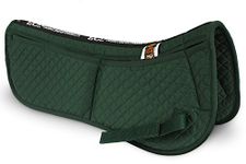 ECP Cotton Correction Half Saddle Pad - Memory Foam Pockets - Green