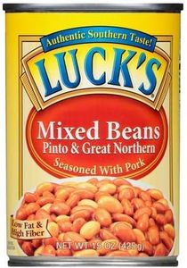 Lucks Mixed Beans Pinto& Great Northern Seasoned with Pork 6 Pack .
