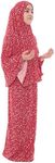 Girl Prayer Dress-Muslim Girls Prayer Long Dress Two Pieces Prayer Set (5 to 12) Years Old (3 Colors) (Red, Numeric_6)