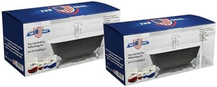 Tub Cast Roll On Bathtub Refinishing Kit by Ekopel – Primer + Top Coat Included – DIY Tub & Tile Reglazing Kit – Bright White Gloss Finish – Longest Lasting PRO/DIY Reglazing Bathtub Paint - Odorless Low VOC Tub Paint Kit – Made in USA (2 Pack Bathtub W/Surround)
