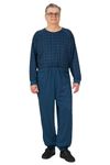 Ovidis Long-Sleeved Dementia Clothing - Alzheimers Anti-Strip Jumpsuit - Onesie for Elderly Men - Henry Navy Check M