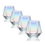 CUKBLESS Stemless Wine Glass Set Of