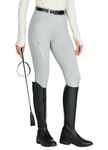 Willit Women's Riding Pants Full Seat Silicone Breeches Equestrian Horseback Riding Tights with Zipped Pocket Light Grey M