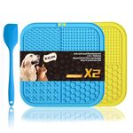 KILIN Lick Mat for Dogs 2 Packs, Slow Feeder Dog Licking Mat with Suction,Peanut Butter Dog Pad,Dog Puzzle Toy for&Snuffle Mat for Dogs,Boredom&Anxiety Reducer for Dog Bath,Grooming,and Nail Trimming