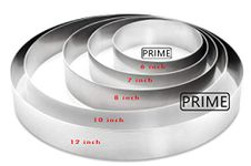 Prime Bakers and Moulders Stainless Steel Round Cut Outs Pizza Base Cutters, Set of 5 Rings- 6,7,8,10,12 inches ?