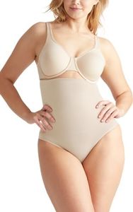 Yummie Women's Seamless Solutions High Waist Shaping Thong, Nude, Small-Medium