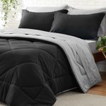 BEDELITE California King Size Comforter Set 7 Pieces Bed in A Bag - Soft Microfiber Reversible Cal King Black Bed Set with Comforters, Sheets, Pillowcases & Shams, Cozy Bedding Sets for All Season