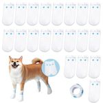 20PCS Disposable Dog Shoes, Non-Woven Disposable Dog Boots Paw Protector with Self Adhesive Bandage, Dog Boots for Injured Paws, Windproof Dirty Protection Pet Dog Boots Foot Cover for indoor & outdoo