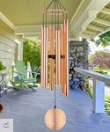 Himalayan Melody Wind Chime Aureole Tuned Aluminum Rose Gold 36 inches Metal Long 6 Pipes Ideal Decoration Home, Balcony, Office and Garden Decor