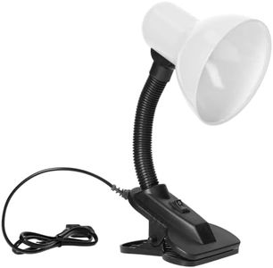 Virone LATSA Luz Lectura - Luz Para Leer - Lampara Lectura Con Pinza 40W E27 Acero + Plástico Longitud del cable de alimentación aprox. 1 m (Blanco)