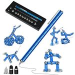 YEJIKJ Magnetic Pen, Decompression Fidget Pen, Multifunction Writing Magnet Ballpoint Pen, Magnetic Metal Ball Pen with Box, Stress Relief Toys for Friends, Adults (Blue)