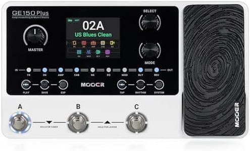 MOOER GE150 Plus New Compact Guitar Pedals Multi Effects Processor Preamp Cab Sim 3rd IR Loader Reverb Dealy Spill Over Funtion,Looper Drum, Tap Tempo, Expression Pedal