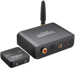 PROZOR Wireless Audio Transmitter Receiver for TV 192kHz/24bit Audio Adapter Support Optical Coaxial 3.5mm Input 2.4Ghz Low Latency Wireless Transmitter Receiver 165ft Long Range