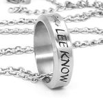 Fanstown Kpop Stray Kids Finger Ring Member Name and Birtday Engraved Ring with Necklace