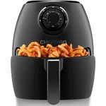 Chefman TurboFry 3.6 Quart Air Fryer Oven w/ Dishwasher Safe Basket and Dual Control Temperature, 60 Minute Timer & 15 Cup Capacity, BPA-Free, Matte Black, Healthy Frying Cookbook Included