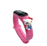 ZOVUTA Digital Dial Waterproof Stylish & Fashionable Wrist Smart Watch LED Band for Kids, Colorful Cartoon for Boys & Girls (Removable Silicon Strap) (Dark Pink Hello Kitty)