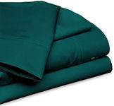 Alaskan King Size Egyptian Cotton Bed Sheets Luxury 1000 Thread Count Sheet Set Teal Solid Sateen Weave for Soft & Silky Feel Long Staple Cotton 45cm (18") Deep Pocket