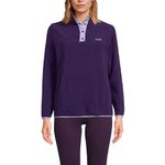 Lands' End Women's Heritage Fleece Snap Neck Pullover, Blackberry, XS