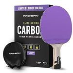 PRO SPIN Table Tennis Bat – Violet ITTF-Approved Colour | Premium Carbon Fibre Ping Pong Bat | Professional Quality Racket | 7-Ply Blade, Pro Rubber, 2.0mm Sponge | Rubber Protector Case for Bat