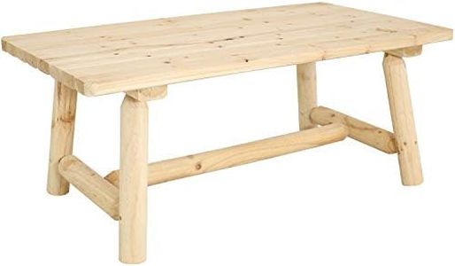 Sunnydaze Unfinished Rustic Wooden Coffee Table - Indoor Home or Cabin - 41-Inch