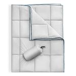 SONIVE Camping Blanket Down Alternative Throw Blanket,Windproof Water-Resistant Puffy Warm Lightweight Packable for Outdoor,Traveling, Hiking, Backpacking, Picnic, Stadium (Silver Grey, Teen-Adult)