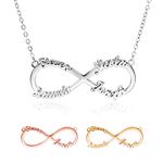 Amlion Personalised Necklaces -925 Custom Infinity Necklace- 2,3,4 Name Necklace for Women, Friendship Necklace - Personalised Gift