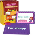 gisgfim 100 Spanish Conversational Phrase Flash Cards Spanish Phrases Vocabulary Beginner Sayings for Travel, Memory, School Classroom, Quick Reference Educational Bilingual Language