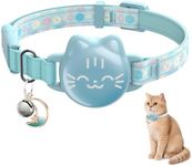 AirTag Cat Collar Breakaway, Reflective Cat Collar Compatible with Apple AirTag 1st & 2nd Gen, Hidden Holder with Bell, Lightweight Water-Resistant Strap for Cats, AirTag Not Included