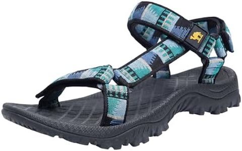 CAMEL CROWN Hiking Sport Sandals for Men Anti-skidding Water Sandals Comfortable Athletic Sandals for Outdoor Wading Beach green/blue 8.5
