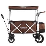 Fuxtec CTL900 Kids Wagon - folding wagon- Versatile Foldable Handcart, Perfect for Family Outings, Durable & Easy to Transport, 4 wheels, Bollerwagen, BROWN - Multiple Colours Available