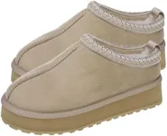 Forfoot Platform Slippers for Women, Snow Boots for Women, Womens Ankle Boots Indoor Slippers Comfy Shoes Slippers for Women Beige Booties 4-5