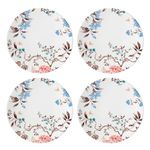 Lenox 890732 Sprig & Vine 4-Piece Dinner Plate Set, Porcelain, White