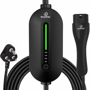 Strompuls Prime 3.6kw Portable EV Charger, Adjustable Amps, 5m TPU Cable,16A 1 Phase, IP66 Water Proof, Bag, Surge & Pen Protection, Earthing Off Option, No Need Stabilizer. 5 Years Warranty*