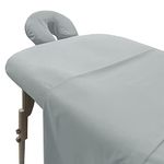 LONDON LINENS Soft Microfiber Massage Table Sheets Set 3 Piece Set - Includes Massage Table Cover, Massage Fitted Sheet, and Massage Face Rest Cover (Stone)