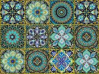 Mandala 24 Pcs 6x6 Inch Decorative Tile Stickers，Peel and Stick Adhesive Tile Stickers，Backsplash Tile Stickers，Staircase，Home Decor，Furniture Decor