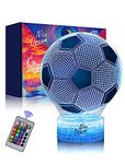 Nice Dream Soccer Night Light for Kids, 3D Illusion Night Lamp, 16 Colors Changing with Remote Control, Room Decor, Gifts for Children Boys Girls