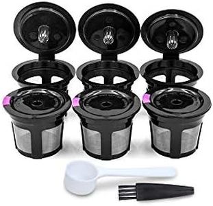 6 Pack Reusable K Cups Refillable Coffee Pod Empty Coffee Capsule Filter for Most Keurig 1.0 & 2.0 Brewers K45, K55, K65, K70, K75, K80, K90, K155, K200, K250, K300, K350, K400, K450, K500, K550