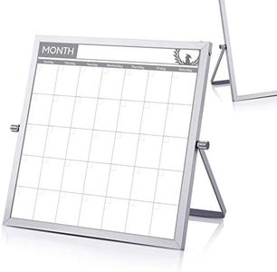 Small Double Sided White Board Calendar - Mini Portable Desktop Dry Erase Board with Stand & Small Monthly Calendar Whiteboard Planner with Reversible to Do List - 10" x 10" - Desk, Office, and Home