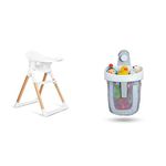 Munchkin Float Easy Clean Foldable High Chair and Hanging Bath Toy Storage with Quick Drying Mesh