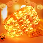 BOLWEO Halloween Lights Decorations 3M 30LED Battery Powered Fairy String Lights Waterproof for Outdoor Indoor Christmas Tree Garden Party Window Pumpkin Decor, Orange