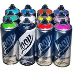 Loop Aerosol Art Spray Paint Set of 12 400ml Cans - Popular Colors