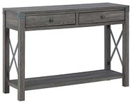 Signature Design by Ashley Freedan Casual Console Sofa Table, Grayish Brown