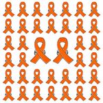 WANDIC 20 Pcs Orange Ribbon Pin, Leukemia Awareness Kidney Cancer Orange Ribbon Brooches Hope Enamel Jewelry Pins, Multiple Sclerosis Gun Violence Awareness Badge