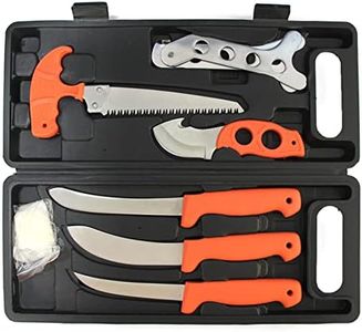 Hunting Knife Set - 7pcs Fixed Blade Full Tang Handle Portable Butcher Game Processor Set Gifts for Deer Hunting, Fishing, Camping, Survival