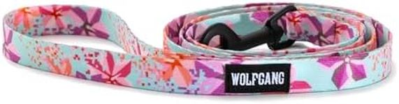 Wolfgang Premium Dog Leash for Small Dogs Heavy Duty, Durable & Easy to Clean Nylon Dog Leash with Quick Clip Buckles, for Training & Daily Use, Made in USA, DigiFloral Print (5/8 Inch x 4 Ft)