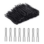 Cehony U Shaped Hair Pins, 200 Count Buns Waved U-shaped Hair Pins for Updos with Box for Women Lady Girls Bobby Pins French Historical Hair Pin Hair Styling Pins Hair Accessories (Black, 2.4 Inch)