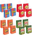 THE TWIDDLERS - 16 Superhero Themed Goody Bags for Kids Party Bag Fillers and Favours, Ideal for Boys & Girls Birthday Parties - 21 x 15 cm